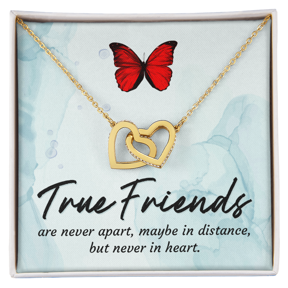 Interlocking Hearts Necklace (Yellow & White Gold Variants)