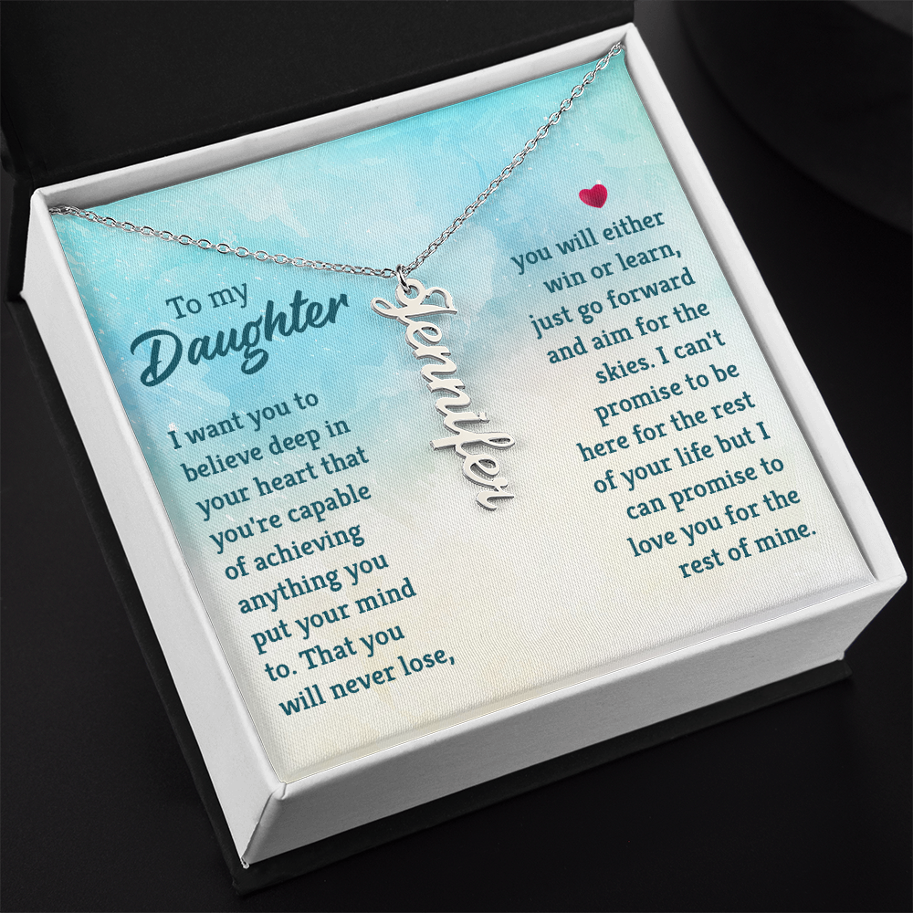 Vertical Name Necklace W/MC