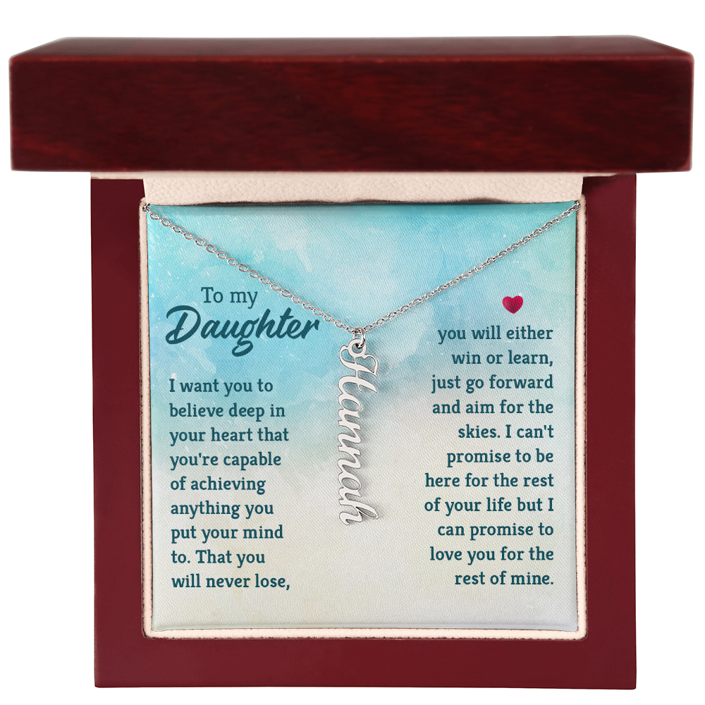 Vertical Name Necklace W/MC