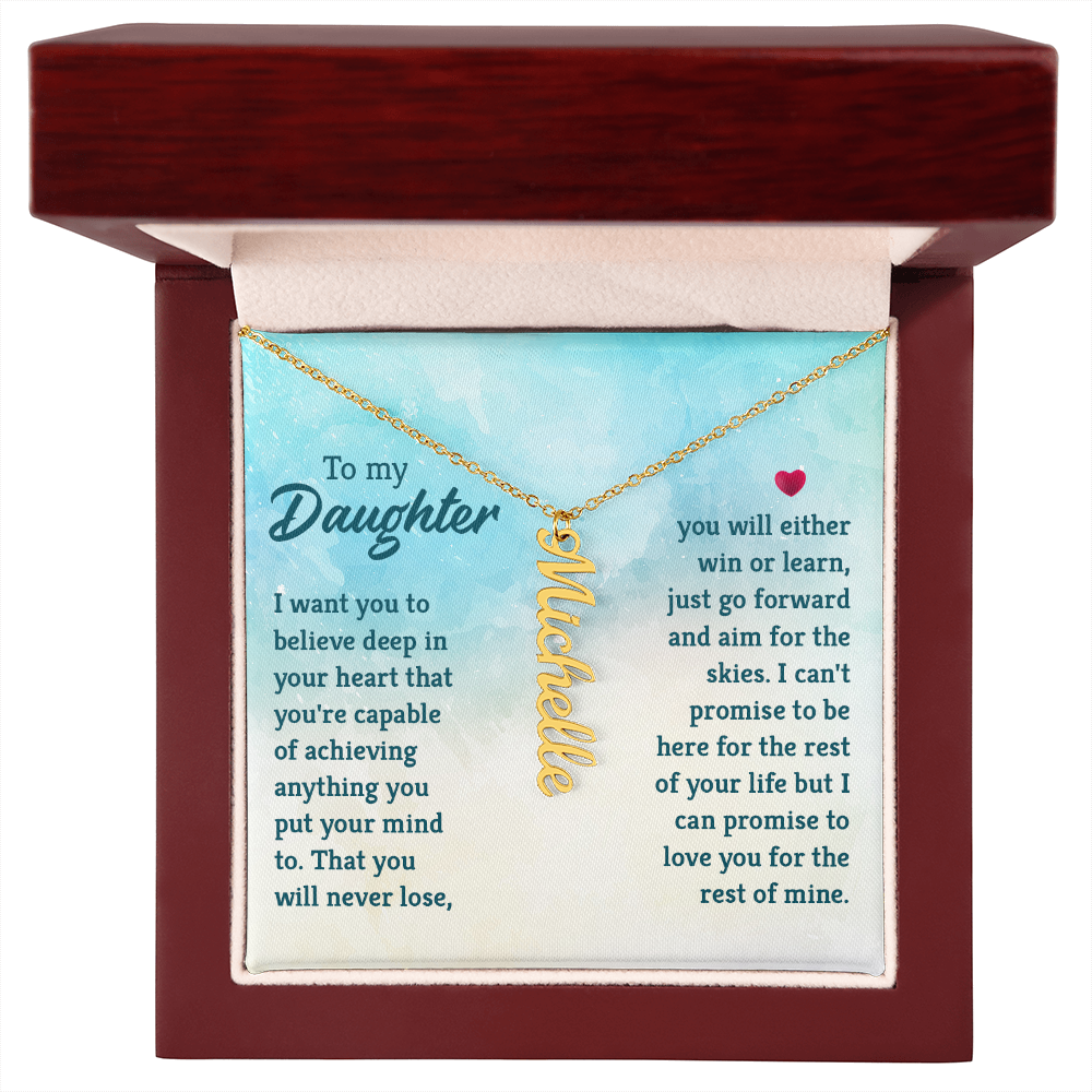 Vertical Name Necklace W/MC