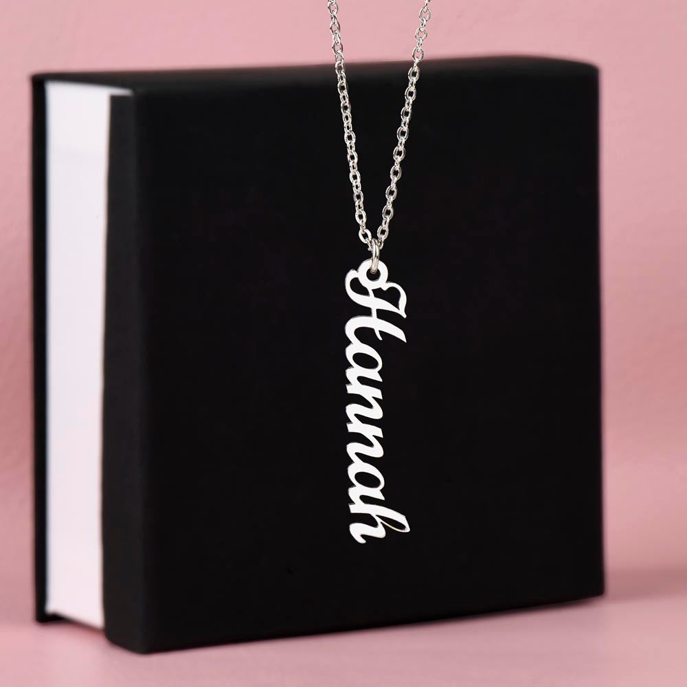 Vertical Name Necklace (No Message Card)