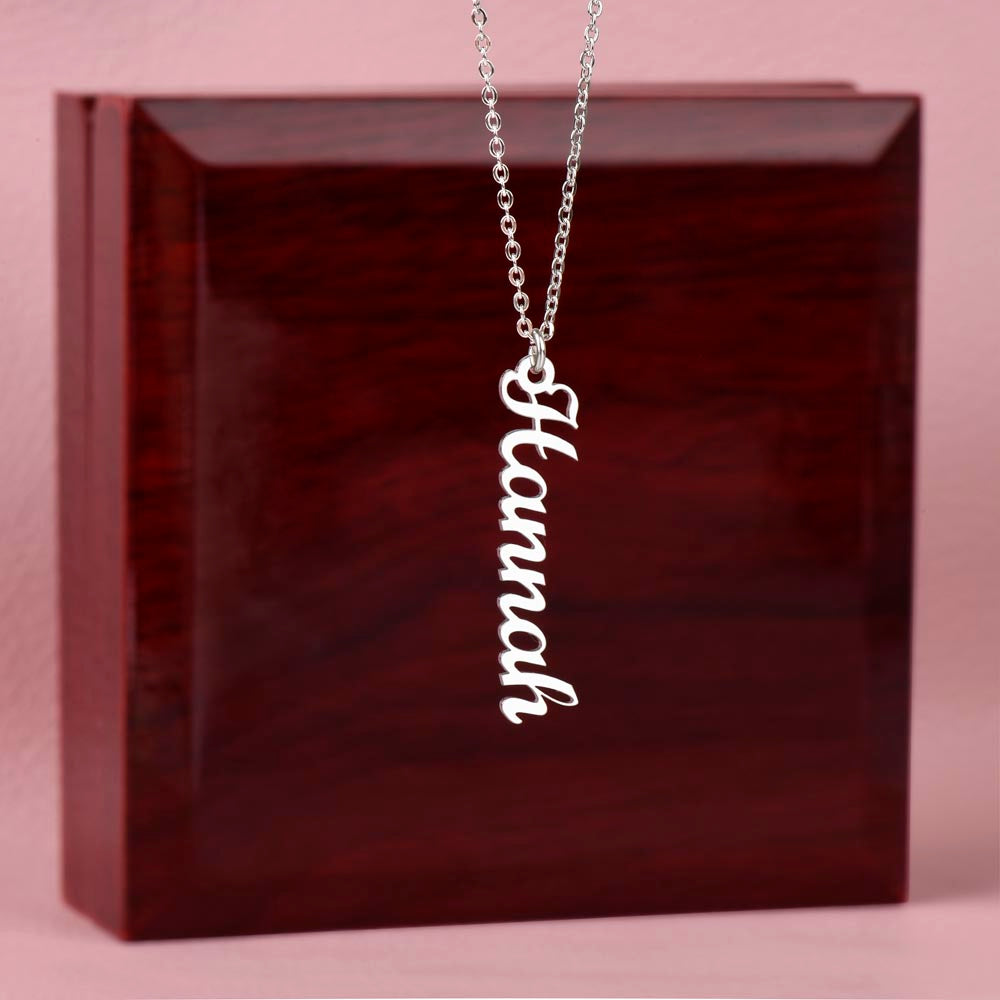 Vertical Name Necklace (No Message Card)