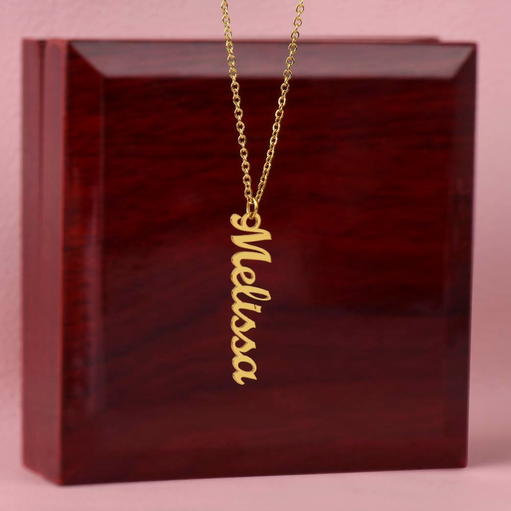 Vertical Name Necklace (No Message Card)