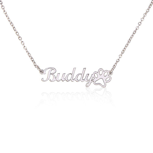 Name Necklace + Paw Print (No MC)