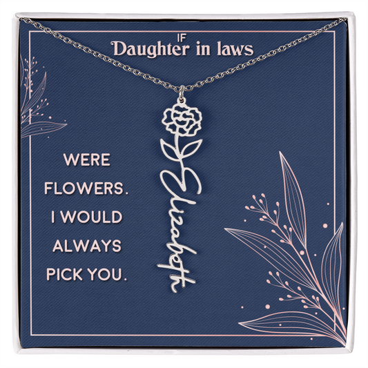 Flower Name Necklace