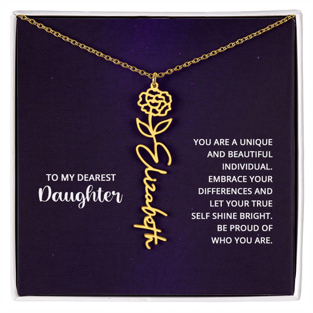 Flower Name Necklace