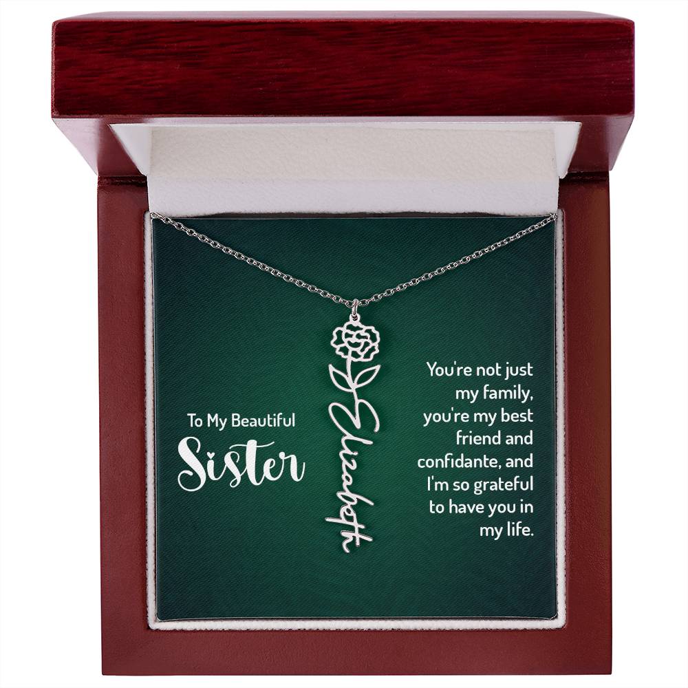 Flower Name Necklace