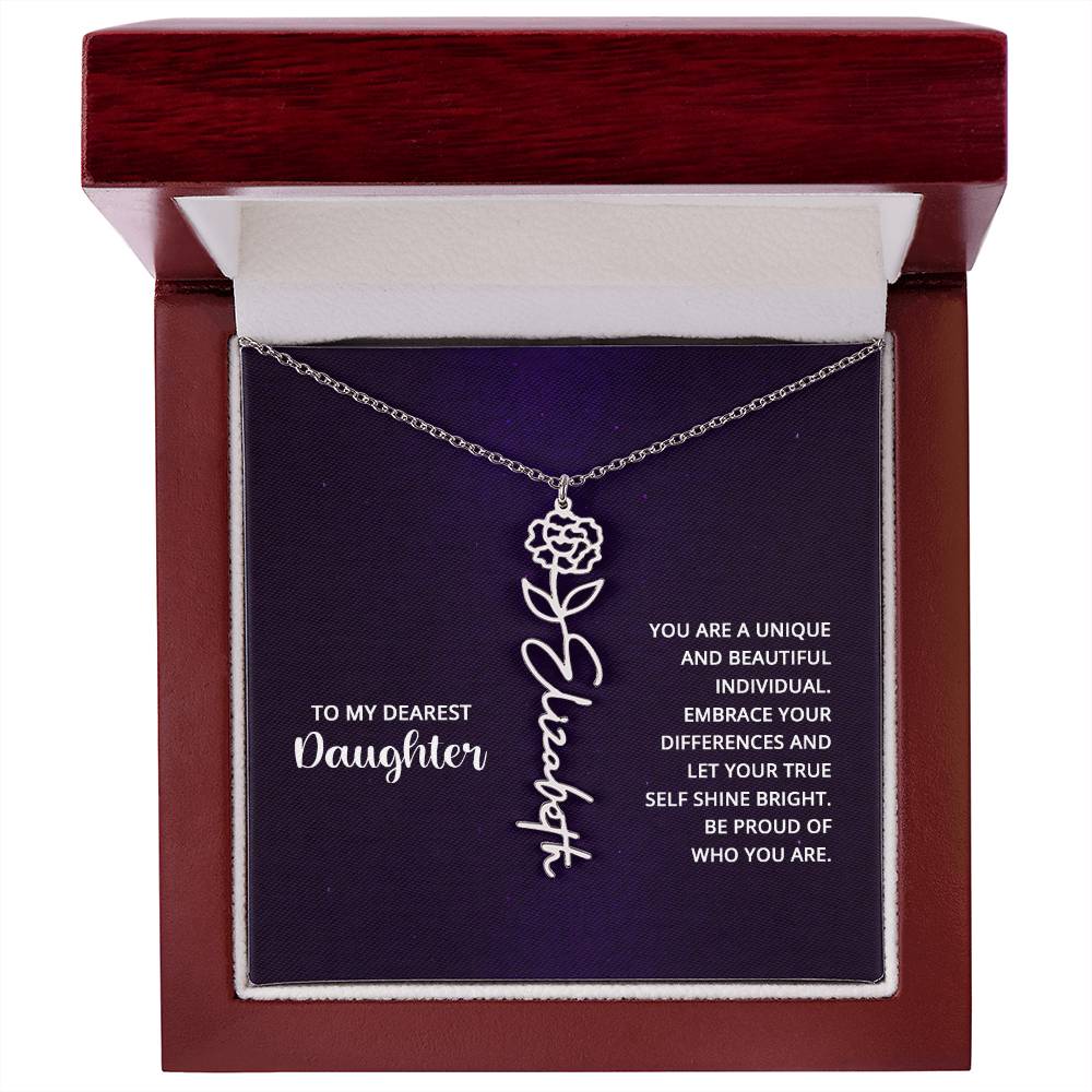 Flower Name Necklace