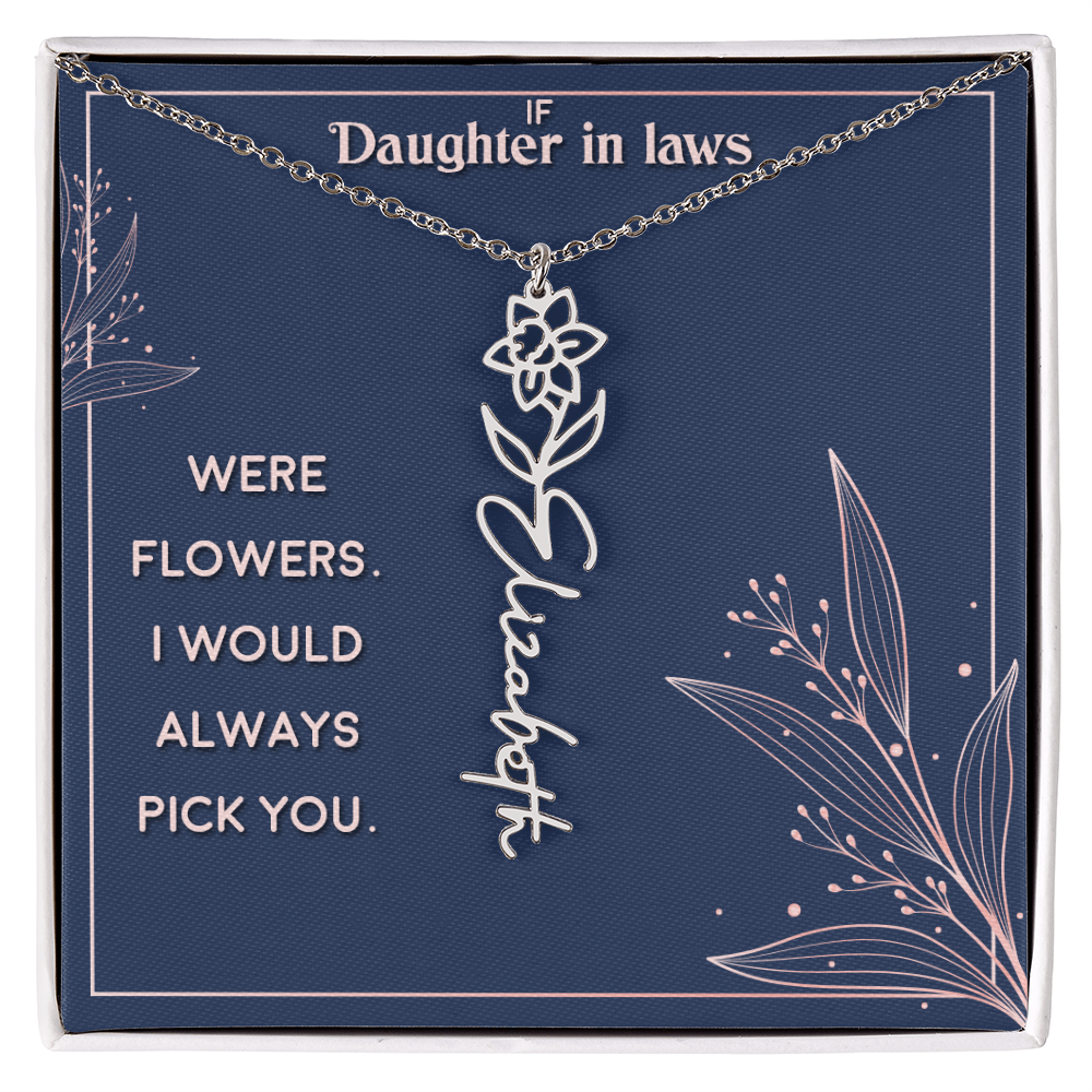 Flower Name Necklace