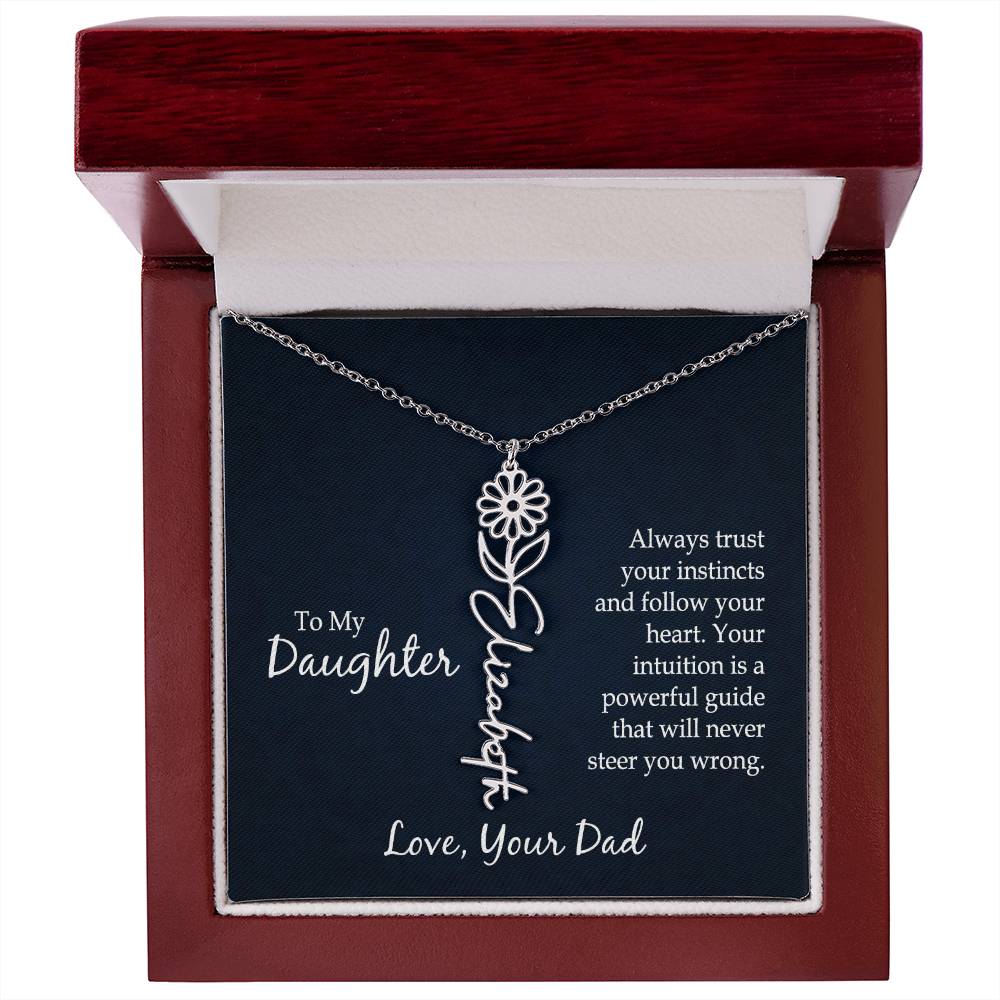 Flower Name Necklace