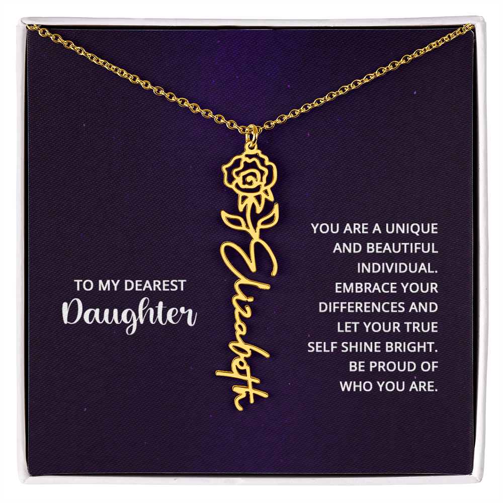 Flower Name Necklace