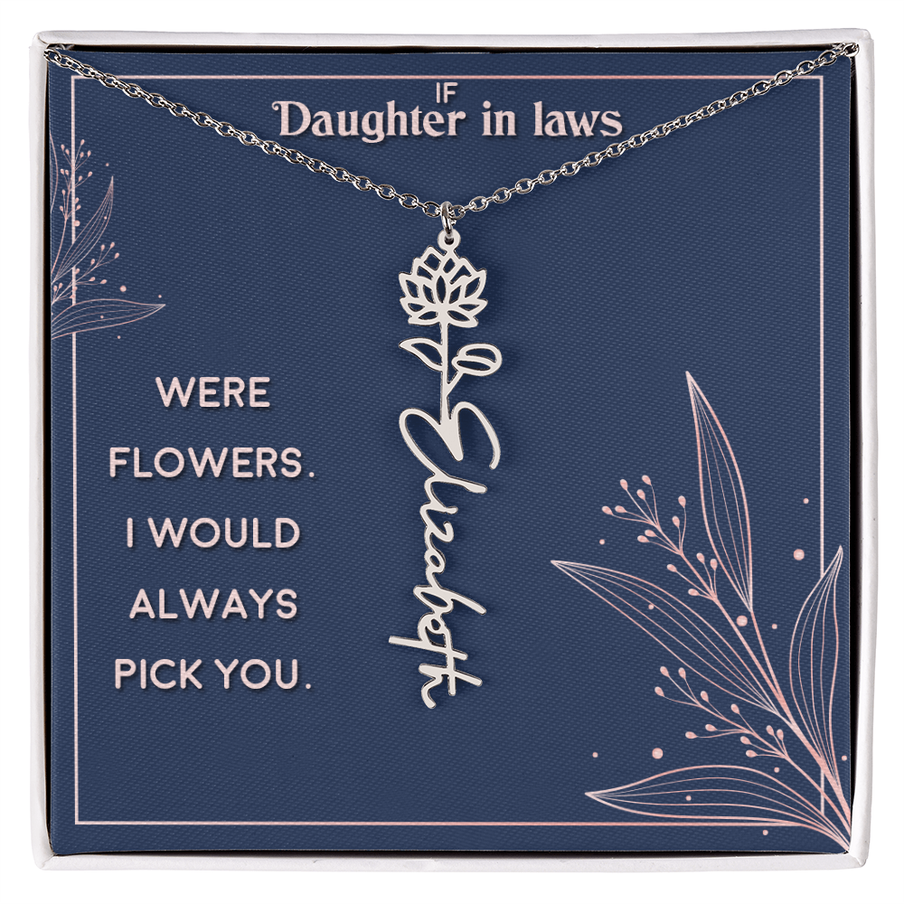 Flower Name Necklace