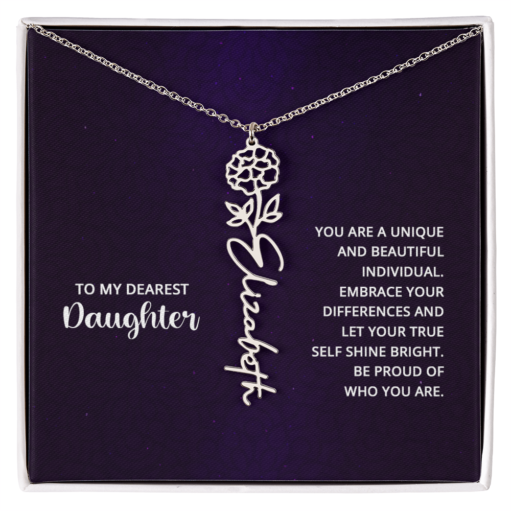 Flower Name Necklace