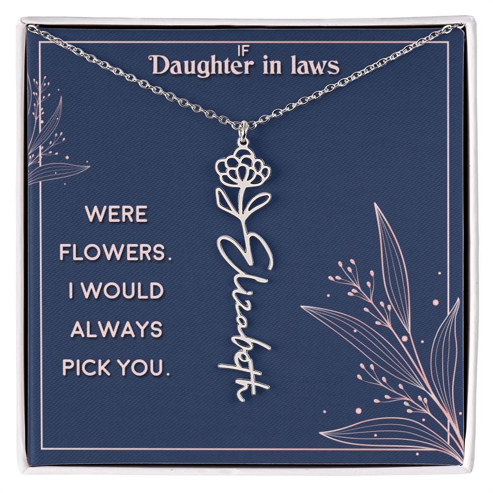 Flower Name Necklace