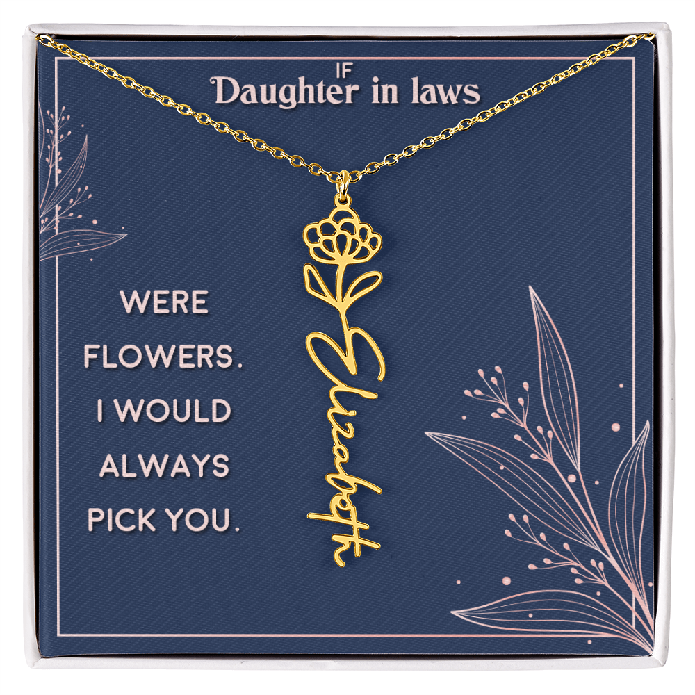 Flower Name Necklace