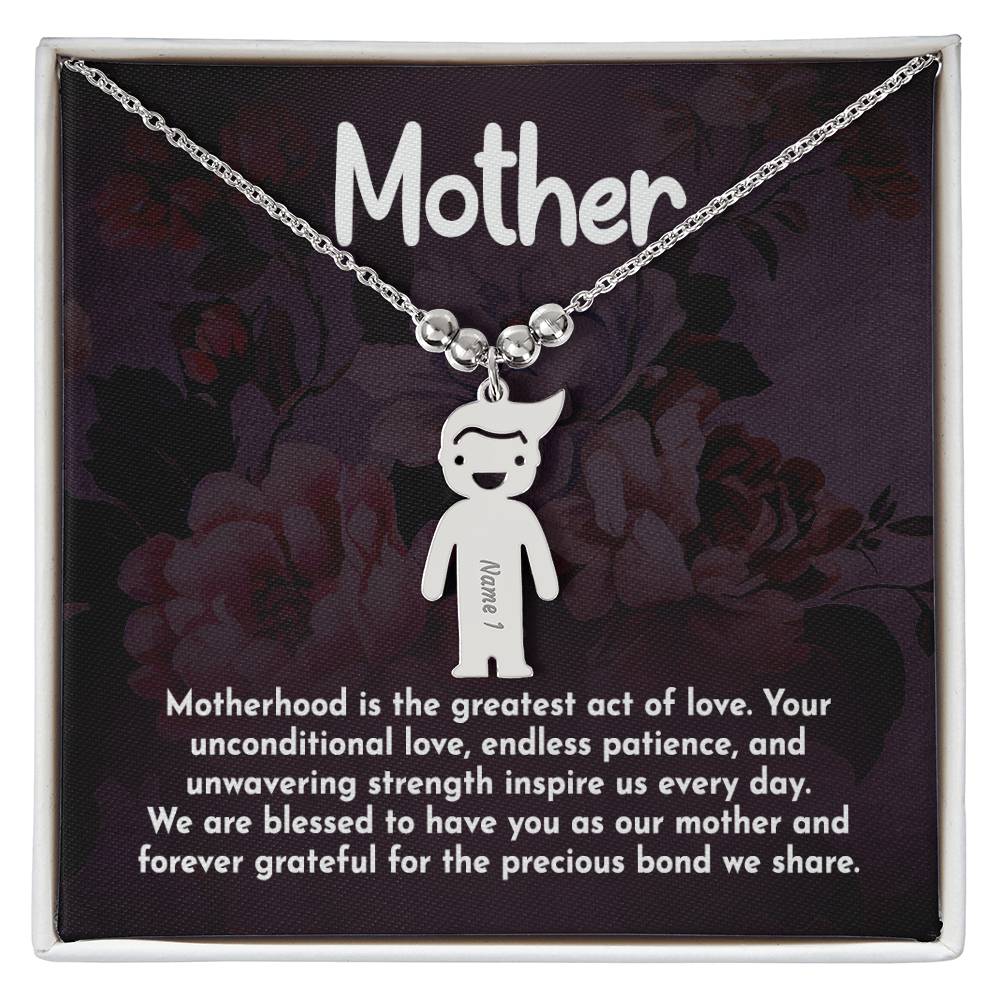 Engraved Kid Charm Necklace