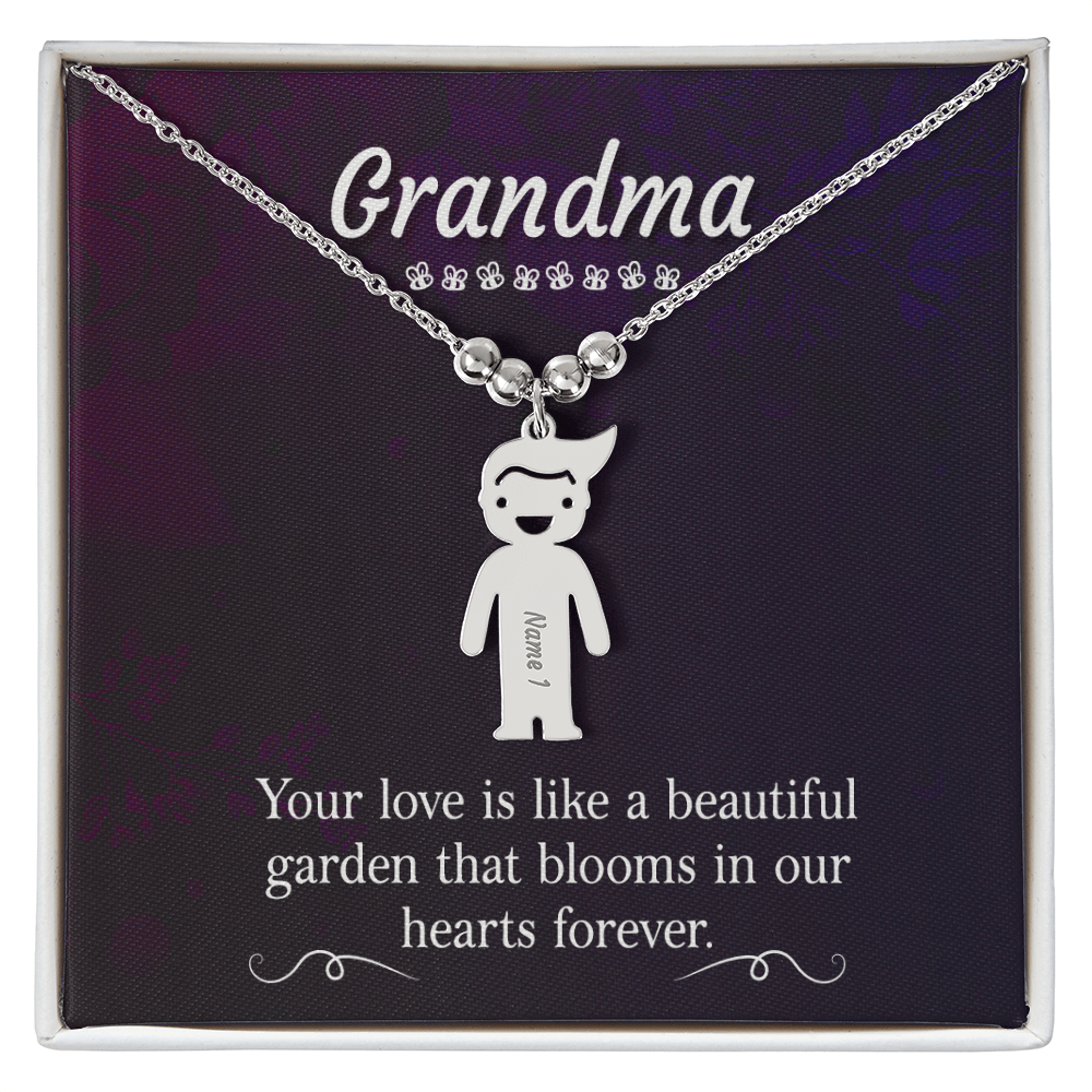 Engraved Kid Charm Necklace