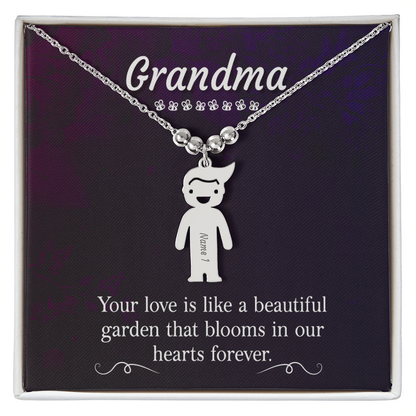 Engraved Kid Charm Necklace