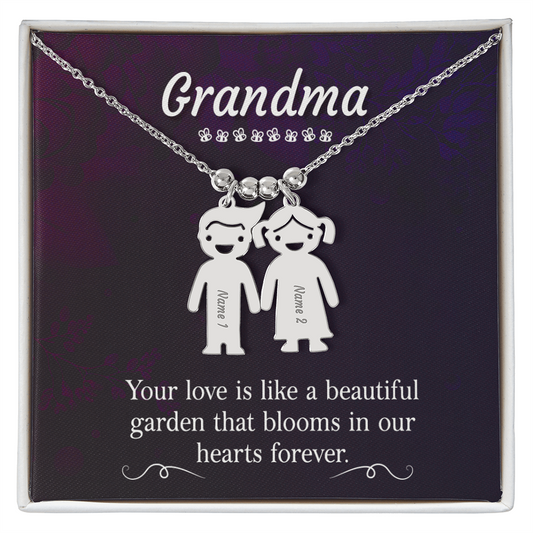 Engraved Kid Charm Necklace