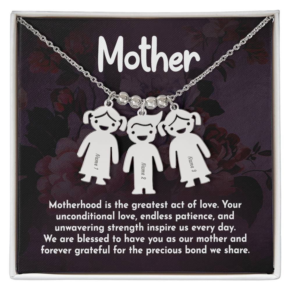 Engraved Kid Charm Necklace