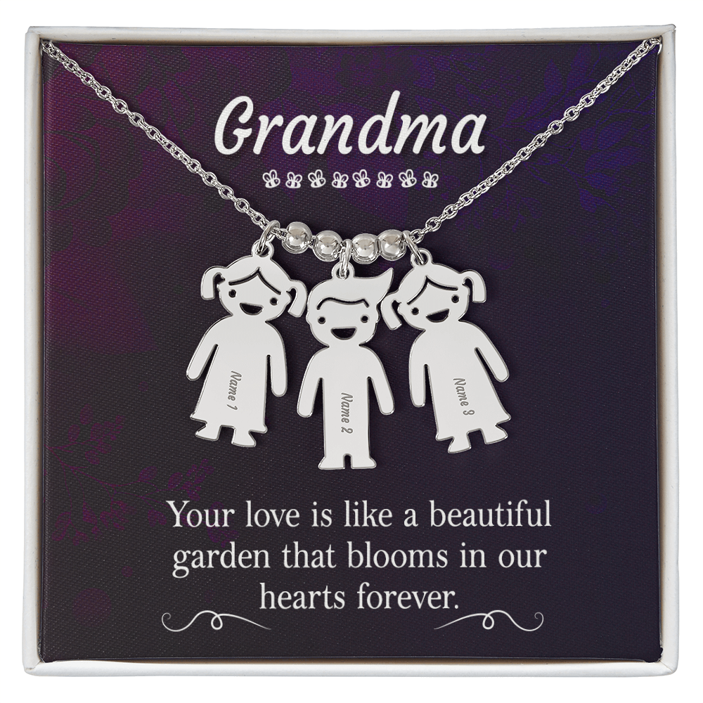 Engraved Kid Charm Necklace