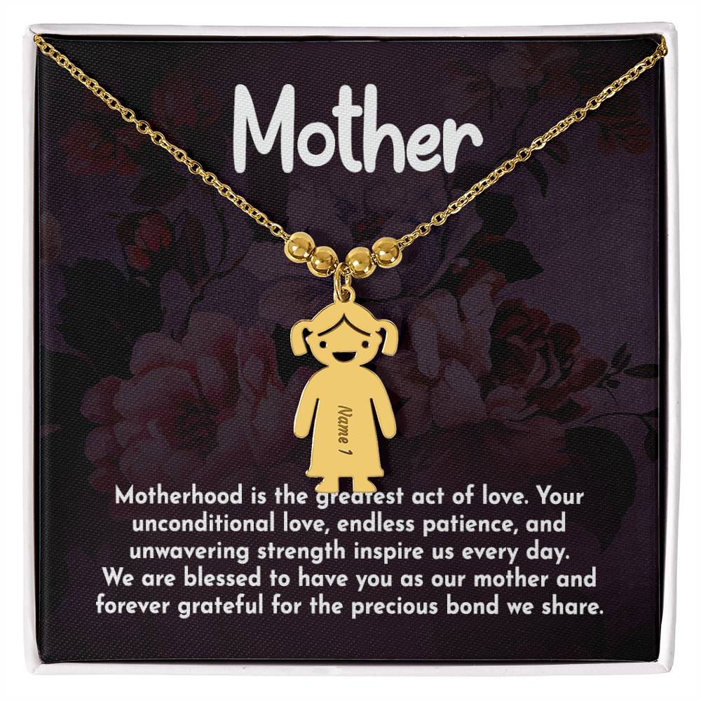 Engraved Kid Charm Necklace