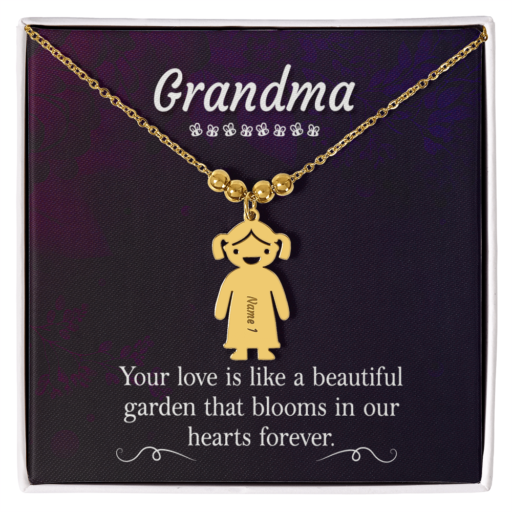 Engraved Kid Charm Necklace