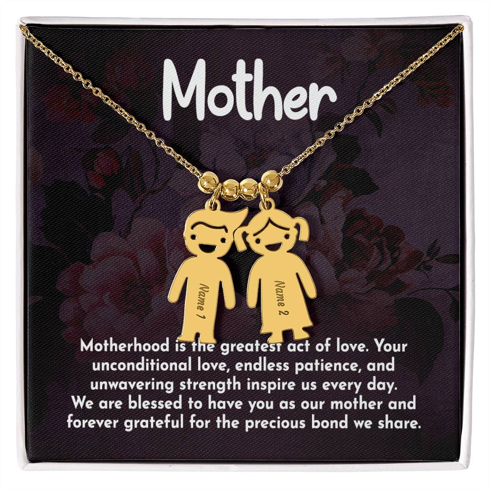 Engraved Kid Charm Necklace