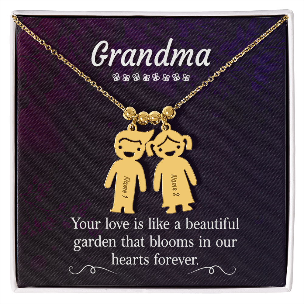 Engraved Kid Charm Necklace