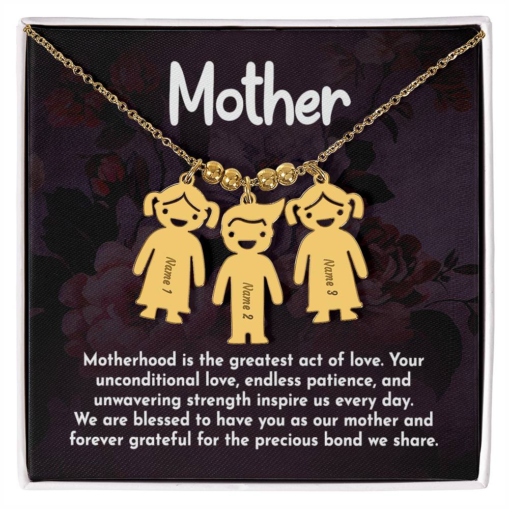 Engraved Kid Charm Necklace