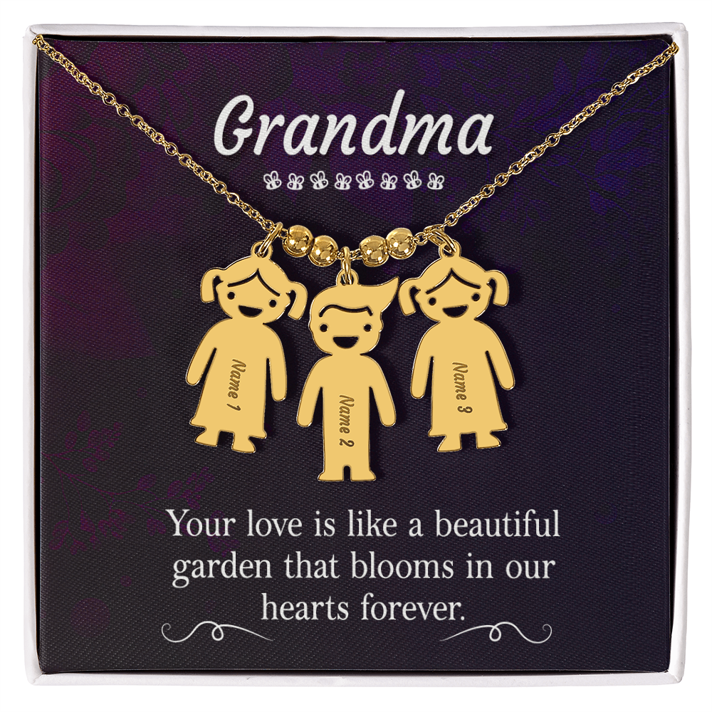 Engraved Kid Charm Necklace