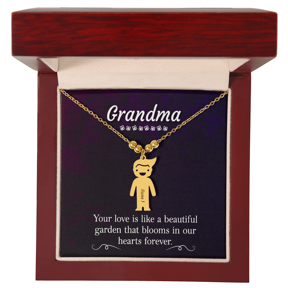 Engraved Kid Charm Necklace