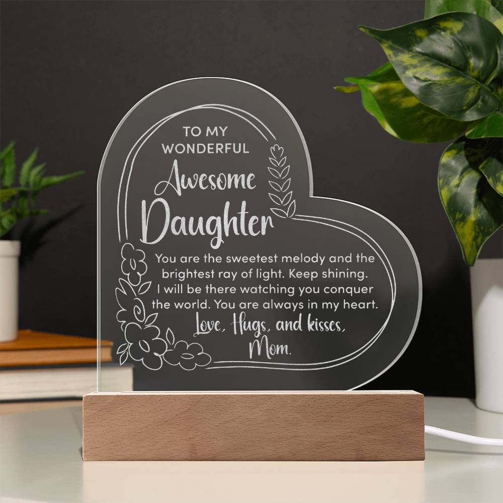 Engraved Acrylic Heart Plaque