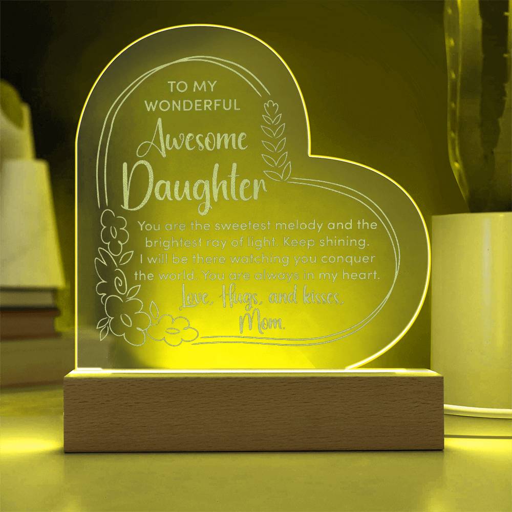 Engraved Acrylic Heart Plaque