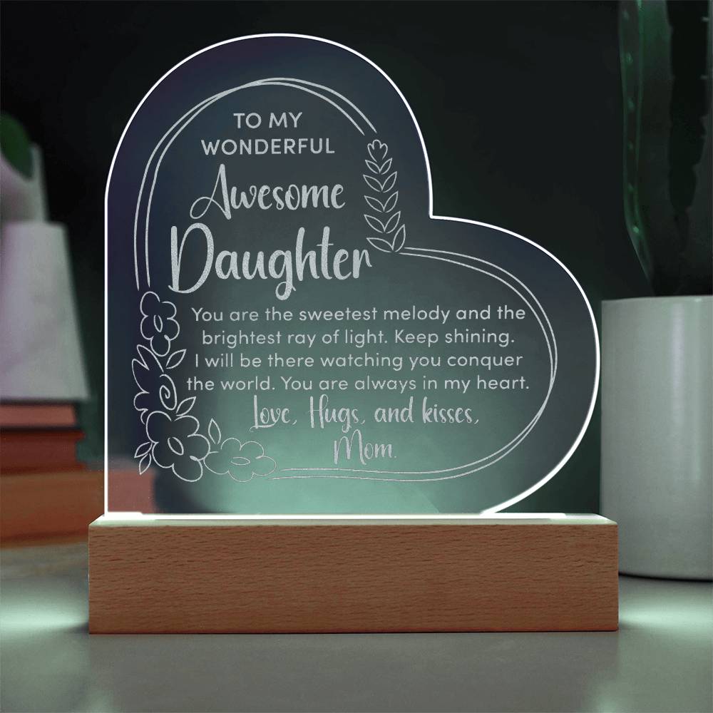 Engraved Acrylic Heart Plaque